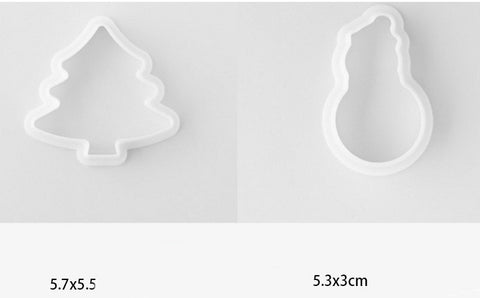 8-Piece Christmas House Cookie Cutter Set – Snowman & Tree Baking Molds