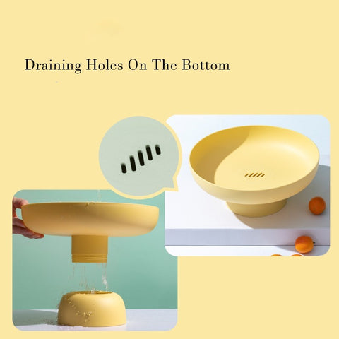 Nordic Elevated Fruit Bowl – Modern Drainable Pedestal Serving Bowl