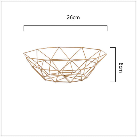 Geometric Metal Wire Fruit & Serving Bowl