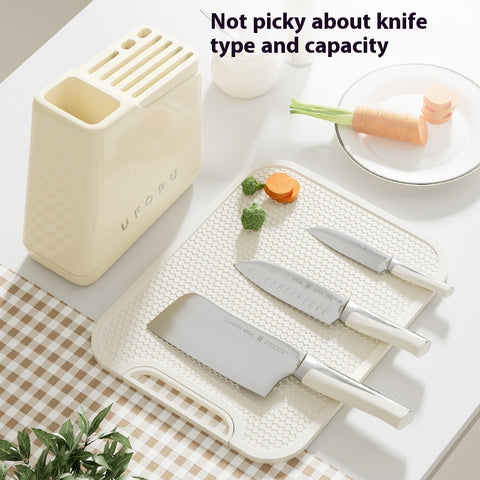 Universal Knife Rack with Built-In Sharpening Slots – ABS Body