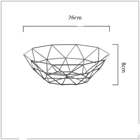 Geometric Metal Wire Fruit & Serving Bowl