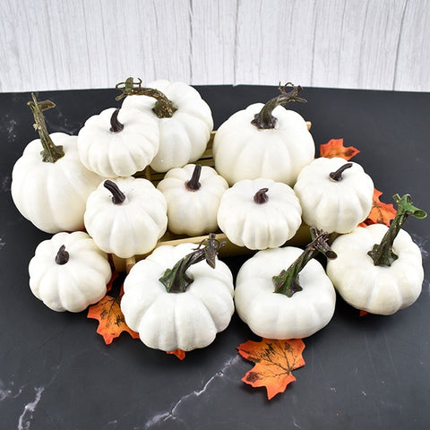 Paintable White Faux Pumpkin Set – Craft & Event Décor, Lightweight Foam