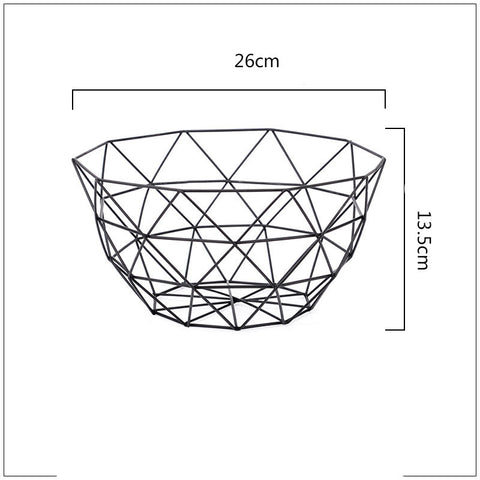 Geometric Metal Wire Fruit & Serving Bowl