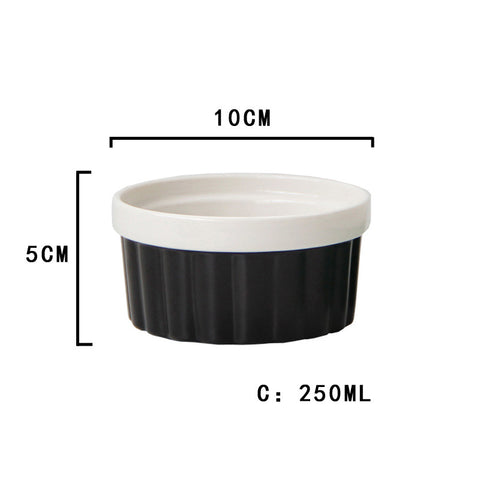 250ml Ribbed Ceramic Ramekin Bowl