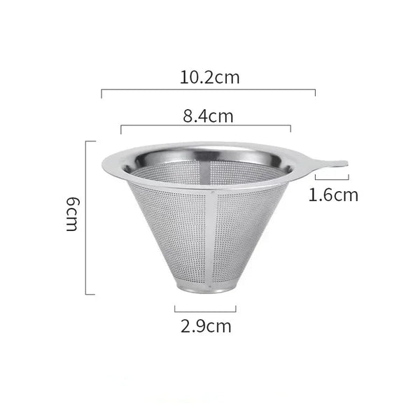 Reusable Coffee Filter Holder Versatile Double Layer Stainless Steel Coffee Tea Strainer Coffee Accessories Coffee Making Tool
