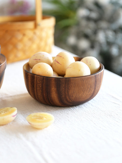 Handcrafted Natural Wooden Salad & Fruit Bowl – Rustic Kitchen Decor