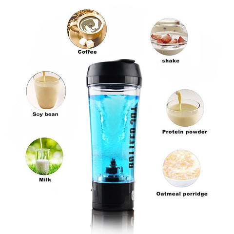Rechargeable Electric Protein Shaker Bottle – BPA-Free Automatic Vortex Mixer Cup