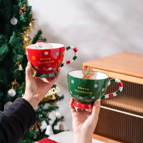 Christmas Ceramic Mug 500ml – Gingerbread Holiday Cup