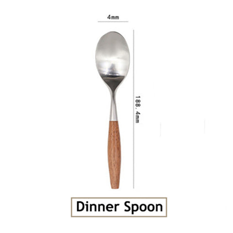 Stainless Steel Cutlery Set with Wooden Handle