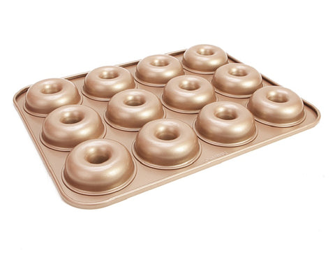 12-Cup Non-Stick Donut Cake Pan – Heavy Steel Baking Tray