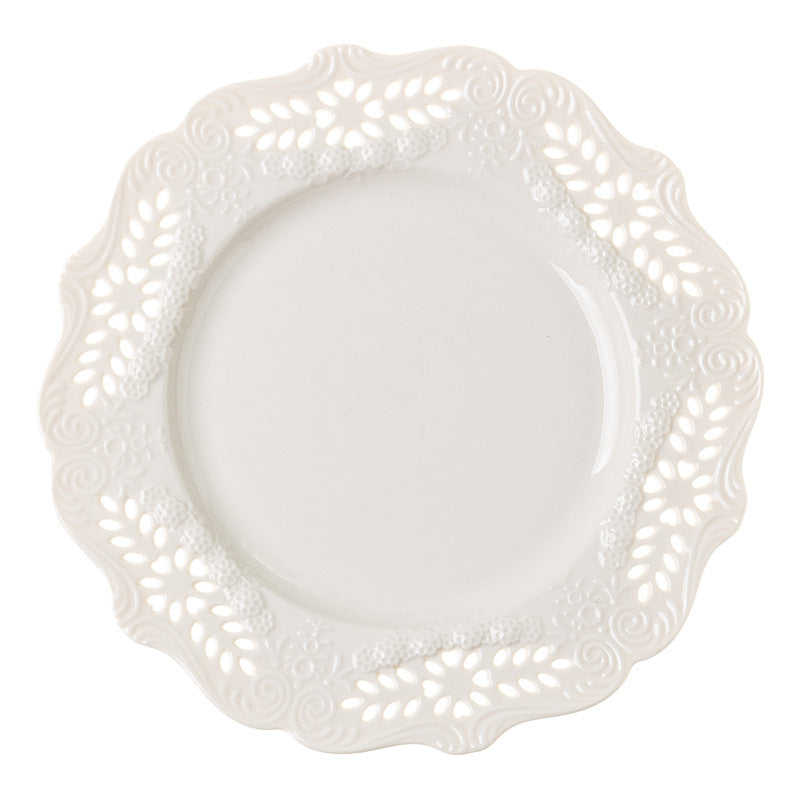 Vintage Embossed Porcelain Cake & Dessert Plate