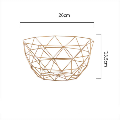 Geometric Metal Wire Fruit & Serving Bowl