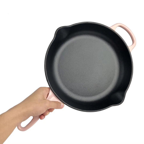 Luxe Color Enamel Cast Iron Frying Pan – Designed for Timeless Home Cooking
