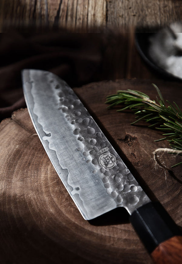 Wudy Kitchen — Premium Stainless Steel Santoku Knife with Wooden Handle – Gift Box