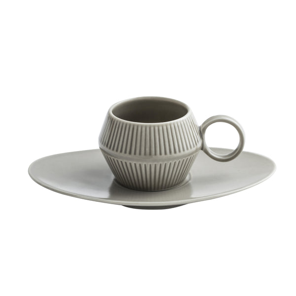 Wudy Kitchen — 120ml Nordic Ceramic Espresso Cup with Saucer