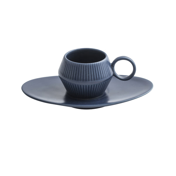 Wudy Kitchen — 120ml Nordic Ceramic Espresso Cup with Saucer