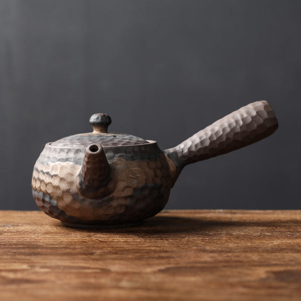 Wudy Kitchen Wudy Handcrafted Textured Ceramic Teapot & Warmer Set — teapot set — 45-degree angle, studio light