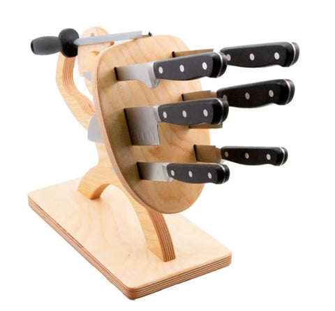 Humanoid Maple Wooden Knife Holder – Durable and Stylish Kitchen Organizer