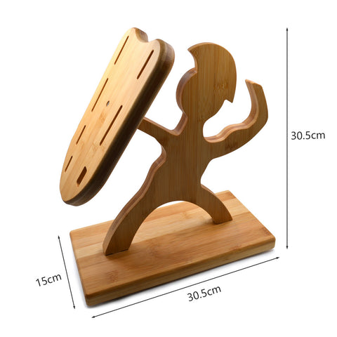 Humanoid Maple Wooden Knife Holder – Durable and Stylish Kitchen Organizer
