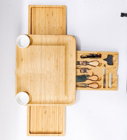 Premium Bamboo Expandable Cheese & Charcuterie Board