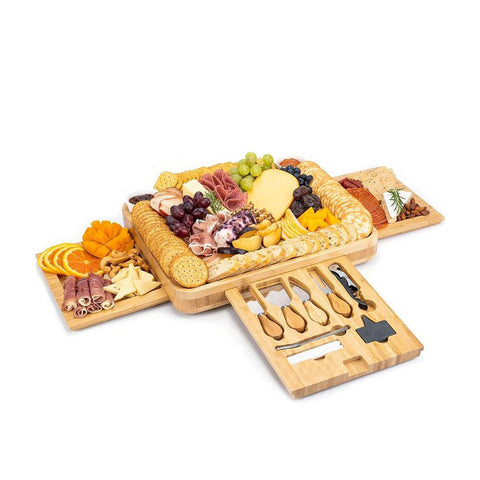 Premium Bamboo Expandable Cheese & Charcuterie Board