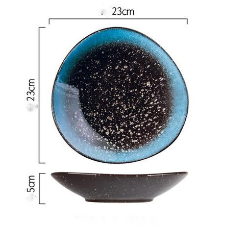 Nordic Irregular Color-Glaze Porcelain Plate Collection – 8 Inch