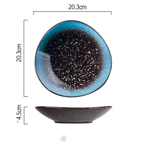 Nordic Irregular Color-Glaze Porcelain Plate Collection – 8 Inch