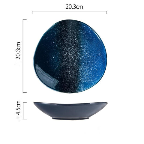 Nordic Irregular Color-Glaze Porcelain Plate Collection – 8 Inch