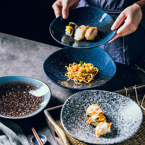 Nordic Irregular Color-Glaze Porcelain Plate Collection – 8 Inch