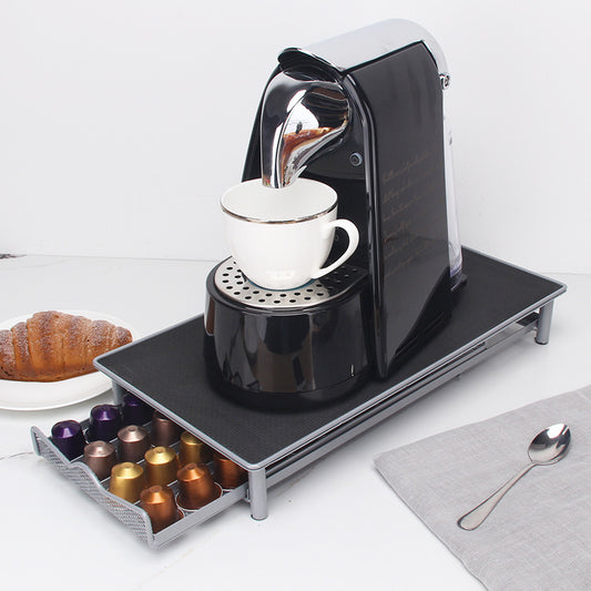 Wudy iron coffee capsule drawer — pull-out holder on countertop, European styling