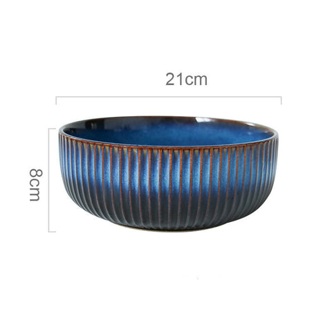 Wudy Porcelain Blue Striped Bowl