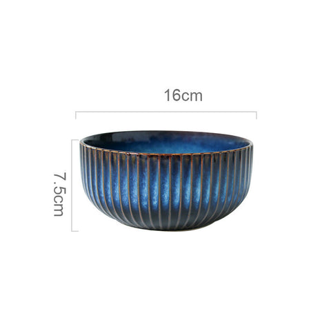 Wudy Porcelain Blue Striped Bowl