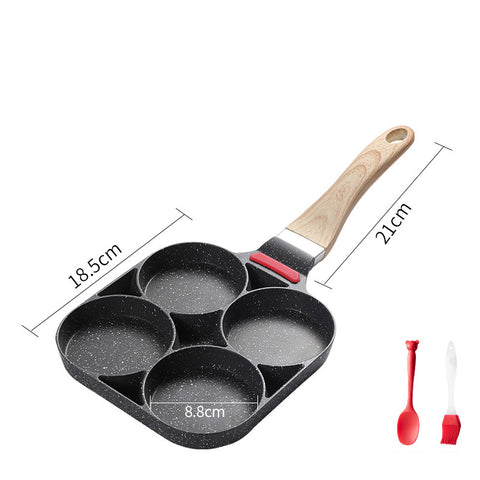 Aluminum Alloy Four-Hole Omelette/Burger Pan – Non-Stick Breakfast Frying Pan