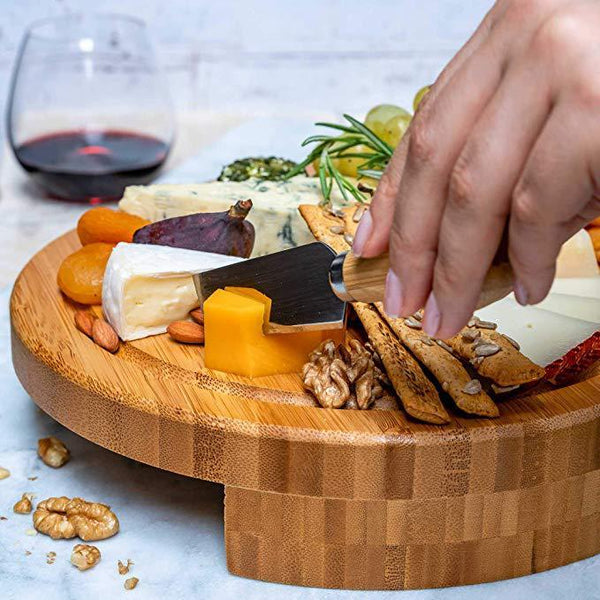 Wudy Kitchen — Bamboo Charcuterie Board with Hidden Knife Set