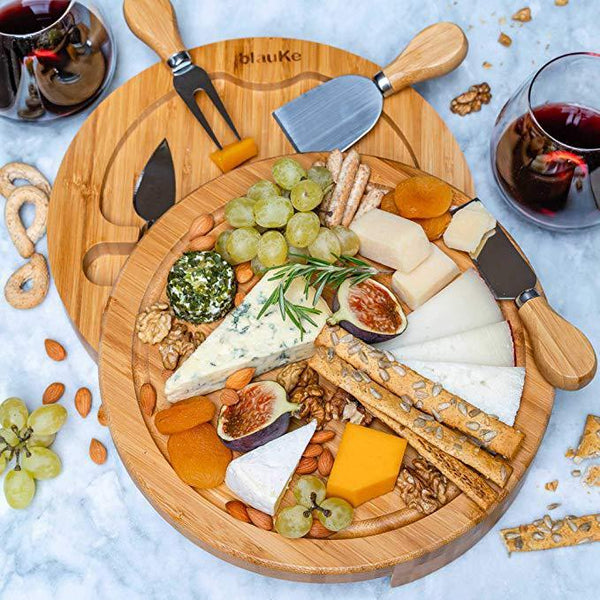 Wudy Kitchen — Bamboo Charcuterie Board with Hidden Knife Set