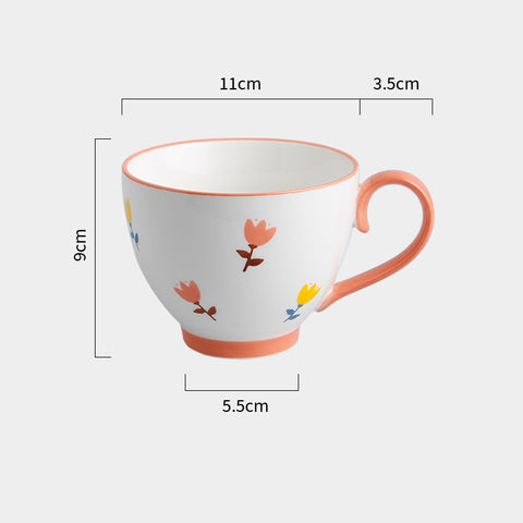 Colorful Floral Porcelain Mug – Microwave & Oven Safe, 300ml