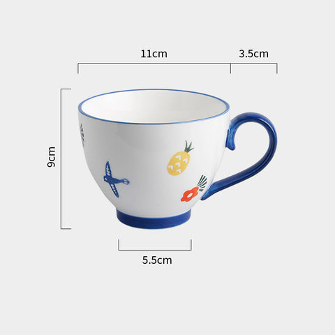 Colorful Floral Porcelain Mug – Microwave & Oven Safe, 300ml