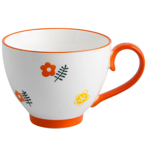Colorful Floral Porcelain Mug – Microwave & Oven Safe, 300ml