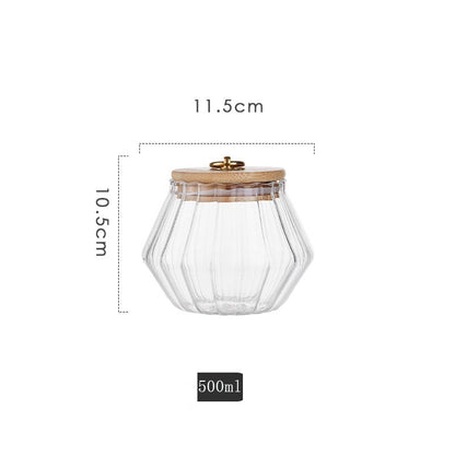 Wudy Ribbed Glass Jar | Elegant Airtight Storage