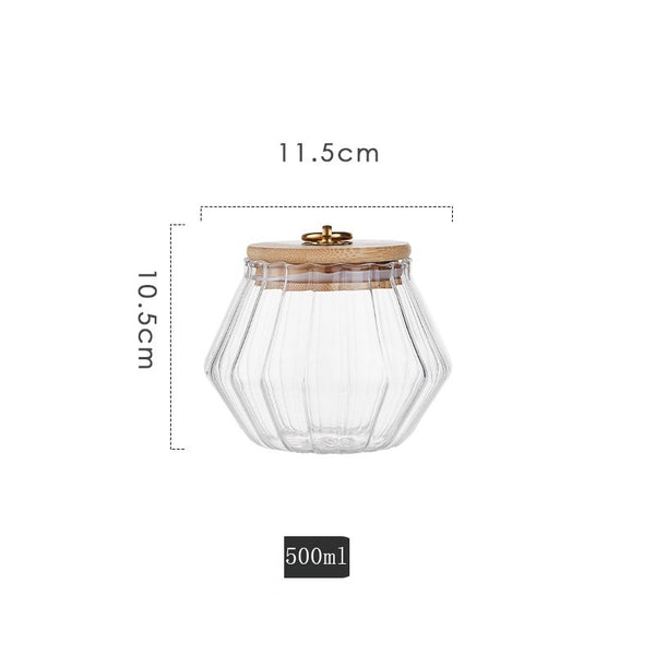 Wudy Kitchen — Wudy Ribbed Glass Jar | Elegant Airtight Storage