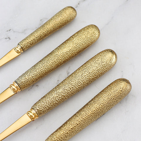 24-Piece Stainless Steel Cutlery Set with Luxury Textured Handles & Gift Box