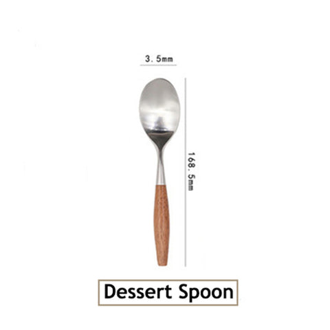 Stainless Steel Cutlery Set with Wooden Handle