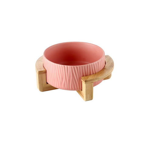 Ceramic Bowl with Wooden Stand - 850ml