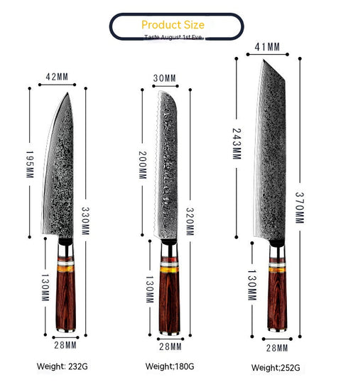 Premium Damascus Steel Chef Knife - AUS10 Core