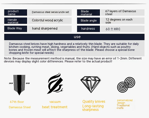 Premium Damascus Steel Chef Knife - AUS10 Core