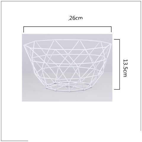 Geometric Metal Wire Fruit & Serving Bowl