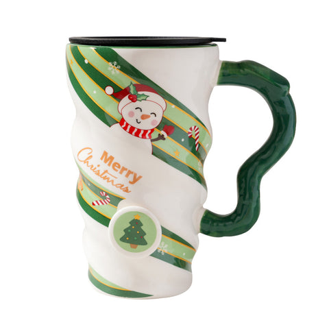 Christmas Ceramic Mug 440ml – Festive Couple Cup for Home & Office