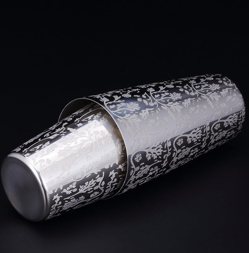 Patterned Stainless Steel Boston Shaker Set