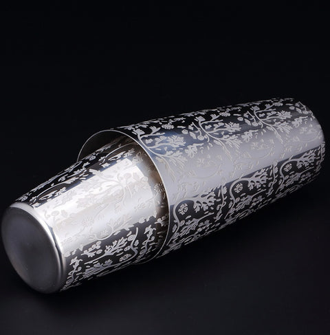 Patterned Stainless Steel Boston Shaker Set