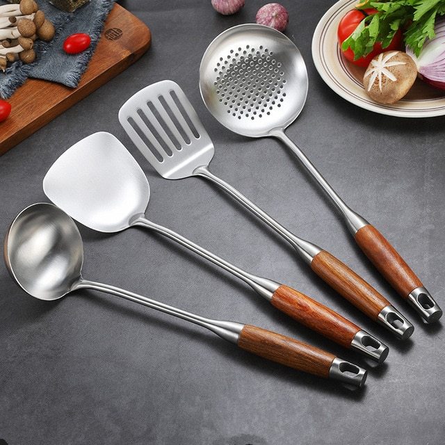 Stainless Wooden Spoon Set · 13" (33 cm) — Wudy Kitchen, image 5